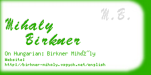 mihaly birkner business card